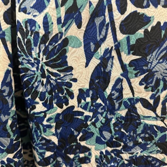 2/$30 H&M Sleeveless Fit & Flare Jacquard Dress Size 4 Blue Floral Pockets NWT - Picture 4 of 13